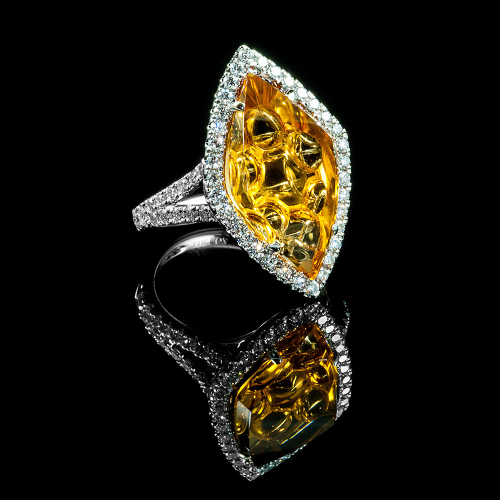 Citrine Diamond Ring